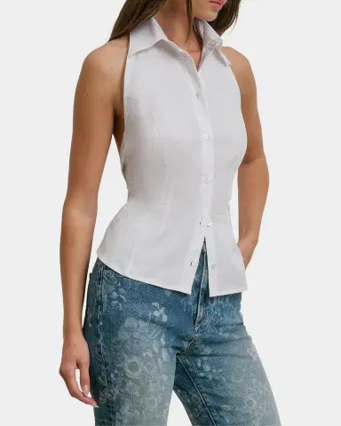 Favorite Daughter The Behind The Bow Cotton Back-Tie Top | Thumbnail 4 Favorite Daughter The Behind The Bow Cotton Back-Tie Top | Thumbnail 4