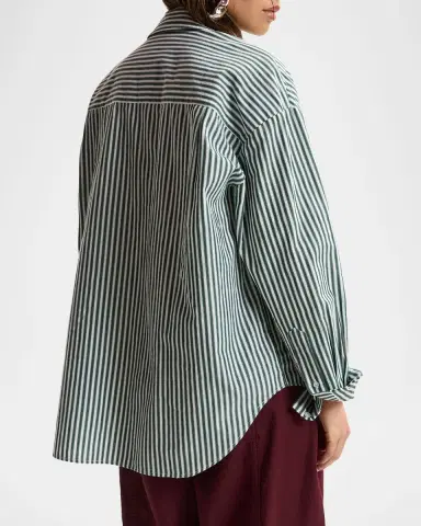 Essentiel Antwerp Kasper Sequined Striped Button-Front Shirt | Thumbnail 3