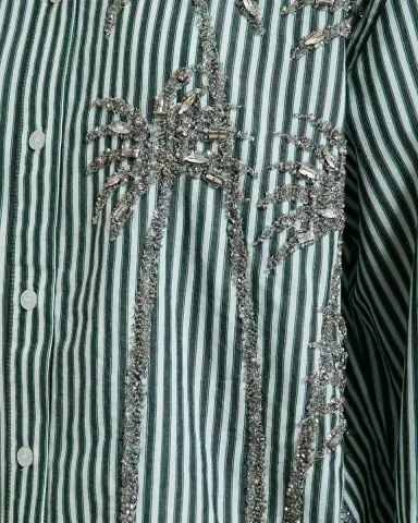 Essentiel Antwerp Kasper Sequined Striped Button-Front Shirt | Thumbnail 6