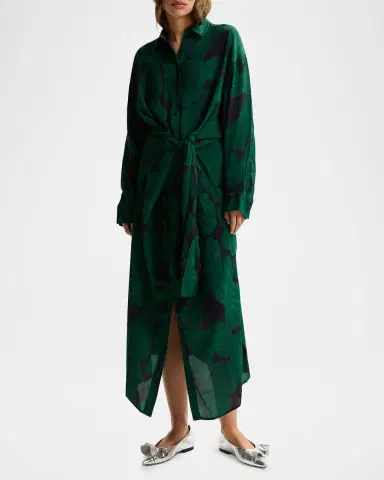 Essentiel Antwerp Kamila Tie-Waist Maxi Shirtdress | Thumbnail 4 Essentiel Antwerp Kamila Tie-Waist Maxi Shirtdress | Thumbnail 4