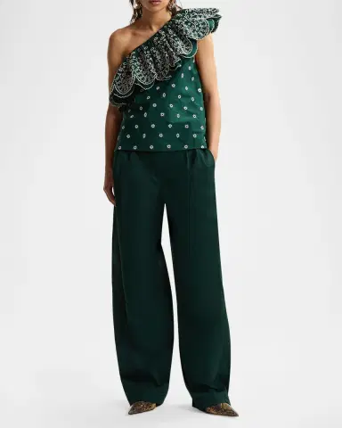 Essentiel Antwerp Kath Embroidered Asymmetric Blouse | Thumbnail 2