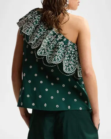 Essentiel Antwerp Kath Embroidered Asymmetric Blouse | Thumbnail 3