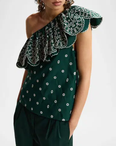 Essentiel Antwerp Kath Embroidered Asymmetric Blouse | Thumbnail 4