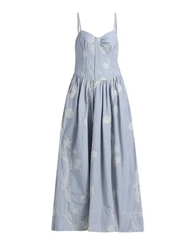 AMUR Bronte Embroidered Cotton-Blend Maxi Dress