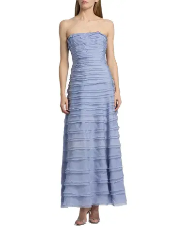 Amur Pepper Strapless Layered Gown | Thumbnail 1 Amur Pepper Strapless Layered Gown | Thumbnail 1