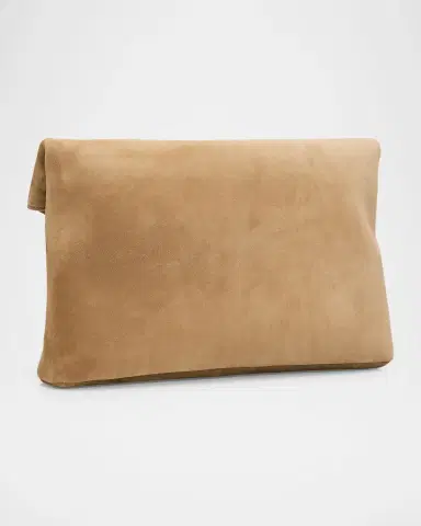 Saint Laurent Large YSL Envelope Pouch Clutch Bag in Suede | Thumbnail 4 Saint Laurent Large YSL Envelope Pouch Clutch Bag in Suede | Thumbnail 4