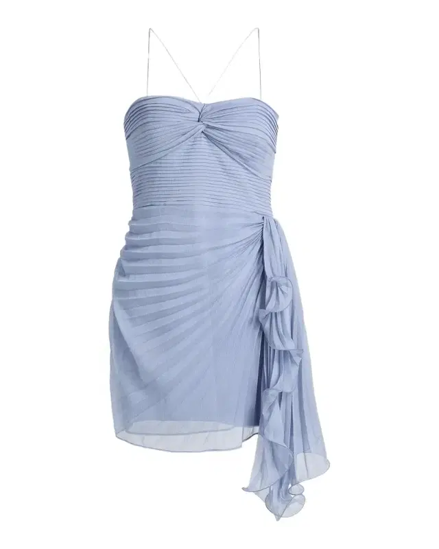 AMUR Bentley Pleated Draped Mini Dress