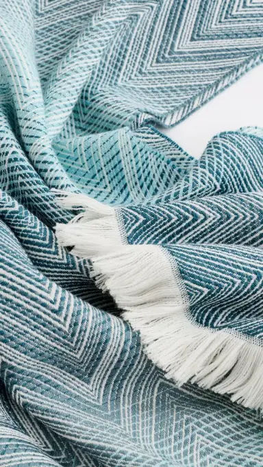 Missoni Timmy Wool Throw Petrol One Size | Thumbnail 4