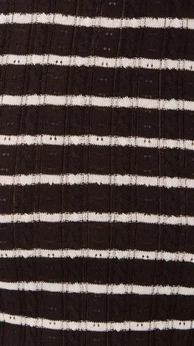 Frame The Pointelle Crew Neck Top Chestnut Stripe | Thumbnail 6