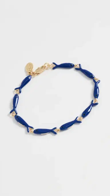 Clare V. Enamel Sardine Bracelet Cobalt One Size | Thumbnail 2 Clare V. Enamel Sardine Bracelet Cobalt One Size | Thumbnail 2