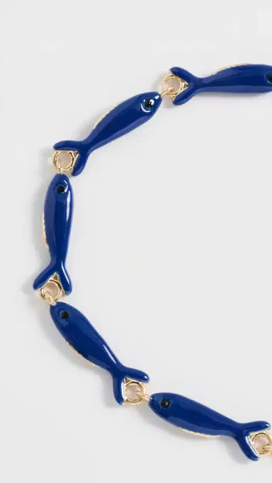 Clare V. Enamel Sardine Bracelet Cobalt One Size | Thumbnail 4 Clare V. Enamel Sardine Bracelet Cobalt One Size | Thumbnail 4
