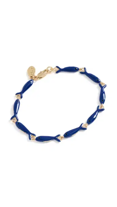 Clare V. Enamel Sardine Bracelet Cobalt One Size | Thumbnail 5 Clare V. Enamel Sardine Bracelet Cobalt One Size | Thumbnail 5