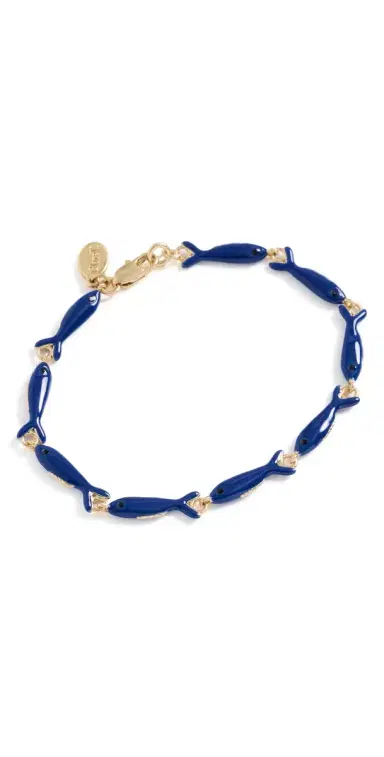 Clare V. Enamel Sardine Bracelet Cobalt One Size | Thumbnail 1 Clare V. Enamel Sardine Bracelet Cobalt One Size | Thumbnail 1