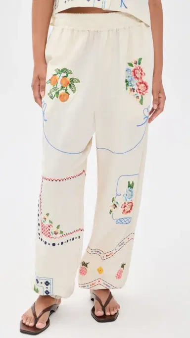 Agua Bendita Toscana Basket Embroidered Pants ulticolor | Thumbnail 2