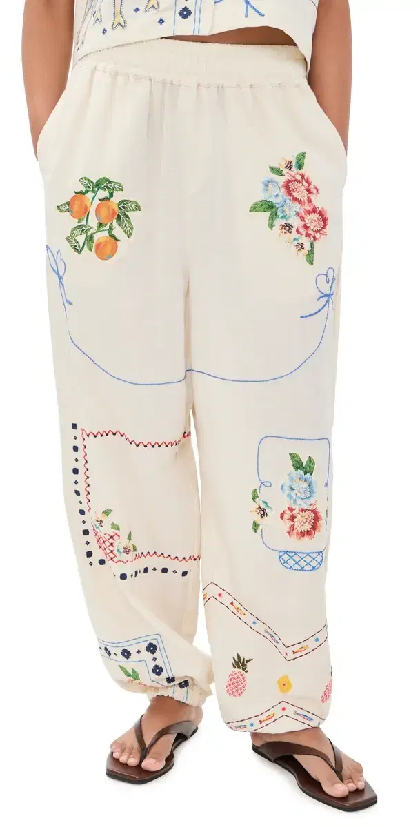 Agua Bendita Toscana Basket Embroidered Pants ulticolor