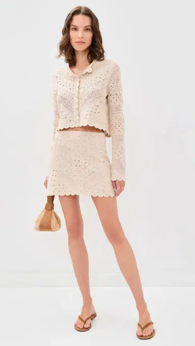 Z Supply Cressa Crochet Mini Skirt Natural | Thumbnail 5