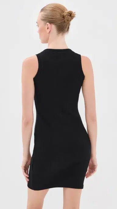 Off-White Off Stamp Rib Round Mini Dress Black/White | Thumbnail 3 Off-White Off Stamp Rib Round Mini Dress Black/White | Thumbnail 3