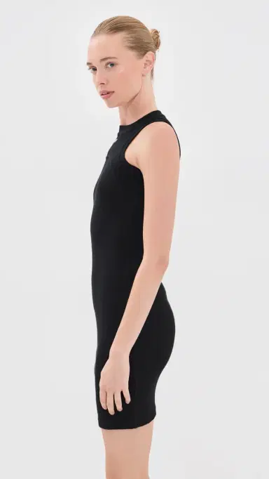Off-White Off Stamp Rib Round Mini Dress Black/White | Thumbnail 4 Off-White Off Stamp Rib Round Mini Dress Black/White | Thumbnail 4