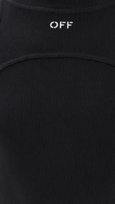 Off-White Off Stamp Rib Round Mini Dress Black/White | Thumbnail 6 Off-White Off Stamp Rib Round Mini Dress Black/White | Thumbnail 6