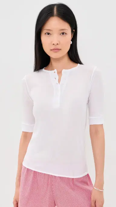 ALL THREE Gaia Tissue Cotton Henley Top | Thumbnail 2 ALL THREE Gaia Tissue Cotton Henley Top | Thumbnail 2