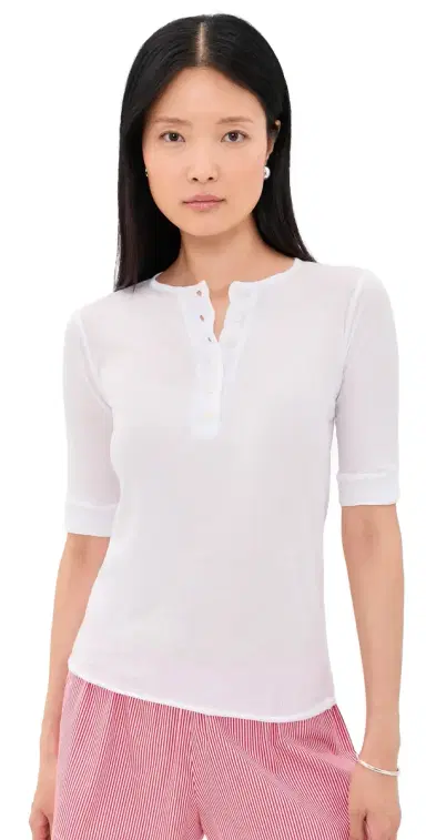 ALL THREE Gaia Tissue Cotton Henley Top | Thumbnail 1 ALL THREE Gaia Tissue Cotton Henley Top | Thumbnail 1