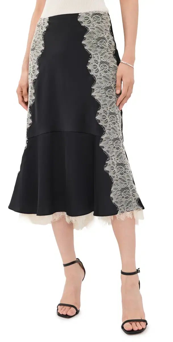 Esme Satin Liore Skirt Black/Gardenia