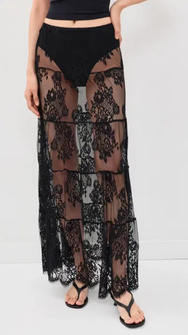 Runaway The Label Enola Tiered Lace Maxi Skirt | Thumbnail 2 Runaway The Label Enola Tiered Lace Maxi Skirt | Thumbnail 2
