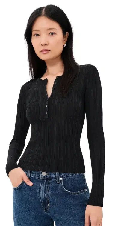 Z Supply Rowena Fine Knit Tee Black | Thumbnail 1 Z Supply Rowena Fine Knit Tee Black | Thumbnail 1