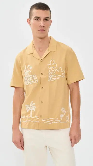 Marine Layer Embroidered Resort Button Down Shirt | Thumbnail 2 Marine Layer Embroidered Resort Button Down Shirt | Thumbnail 2