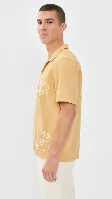 Marine Layer Embroidered Resort Button Down Shirt | Thumbnail 4 Marine Layer Embroidered Resort Button Down Shirt | Thumbnail 4