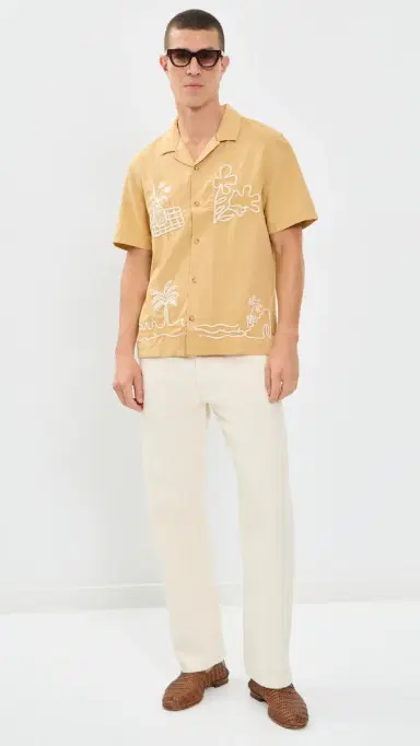 Marine Layer Embroidered Resort Button Down Shirt | Thumbnail 5 Marine Layer Embroidered Resort Button Down Shirt | Thumbnail 5