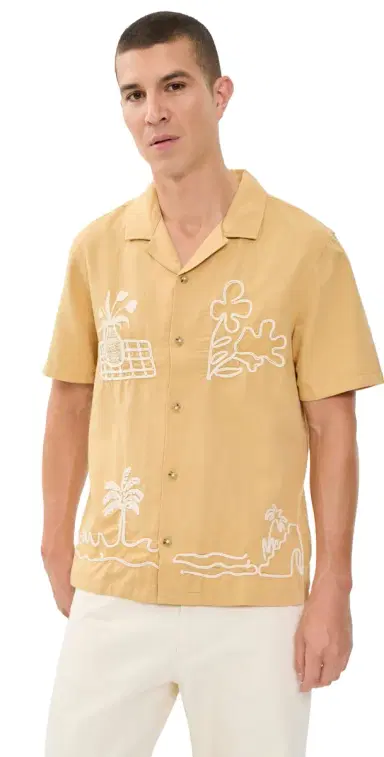 Marine Layer Embroidered Resort Button Down Shirt | Thumbnail 1 Marine Layer Embroidered Resort Button Down Shirt | Thumbnail 1