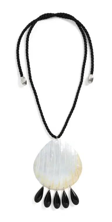 Julietta Iris Necklace Black/Pearl | Thumbnail 1 Julietta Iris Necklace Black/Pearl | Thumbnail 1