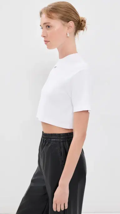 Off-White Off Stamp Rib Cropped Tee White/Black | Thumbnail 4 Off-White Off Stamp Rib Cropped Tee White/Black | Thumbnail 4