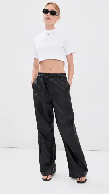Off-White Off Stamp Rib Cropped Tee White/Black | Thumbnail 5 Off-White Off Stamp Rib Cropped Tee White/Black | Thumbnail 5