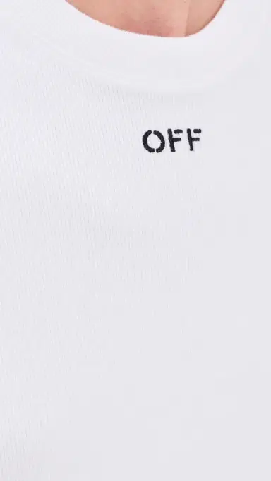 Off-White Off Stamp Rib Cropped Tee White/Black | Thumbnail 6 Off-White Off Stamp Rib Cropped Tee White/Black | Thumbnail 6