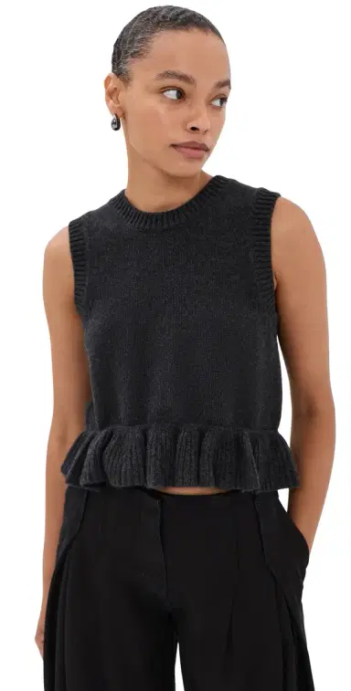 Cecilie Bahnsen Bill Vest Charcoal Grey | Thumbnail 1 Cecilie Bahnsen Bill Vest Charcoal Grey | Thumbnail 1