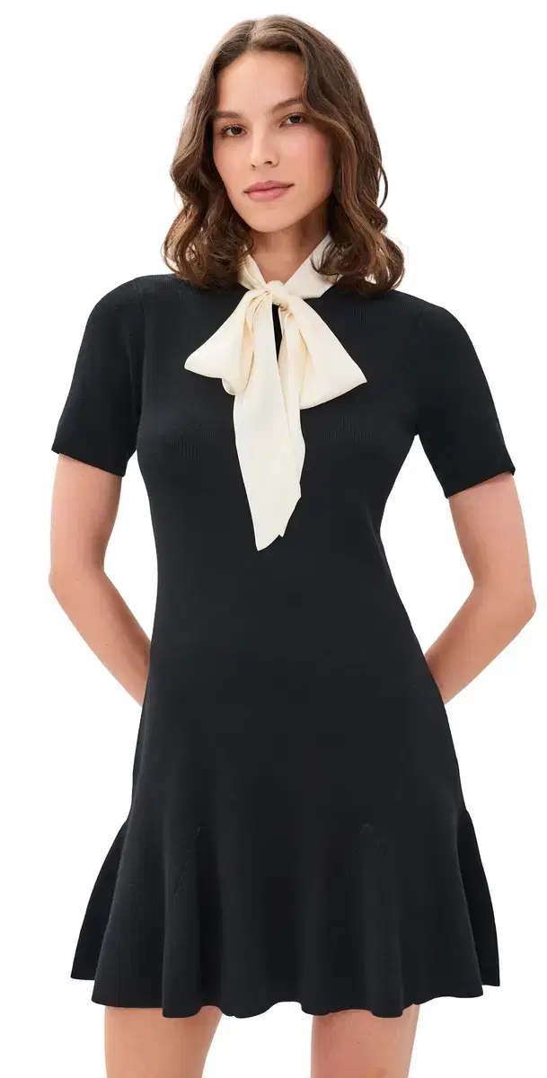 Cinq à Sept Janis Mini Dress Black/Gardenia