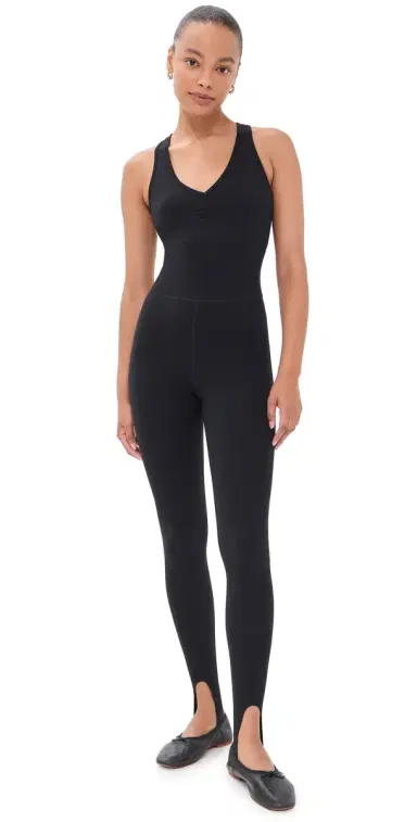 Splits59 Darci Airweight tirrup Jumpsuit Black | Thumbnail 1 Splits59 Darci Airweight tirrup Jumpsuit Black | Thumbnail 1
