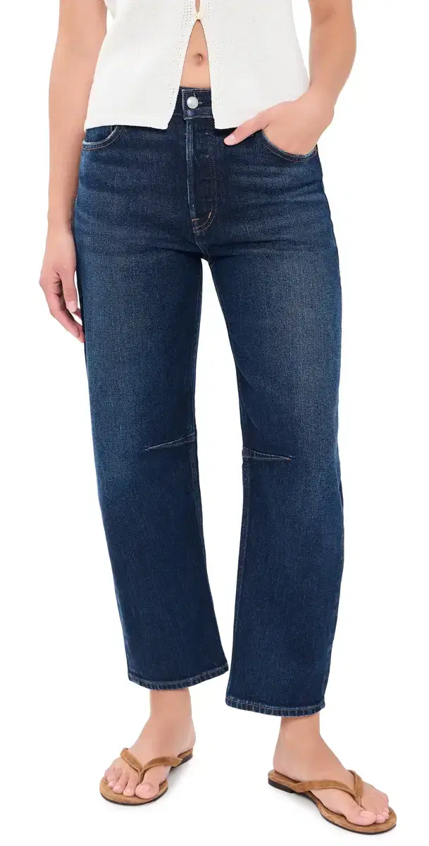 Madewell Darted Barrel Jeans Midnight Stone Wash