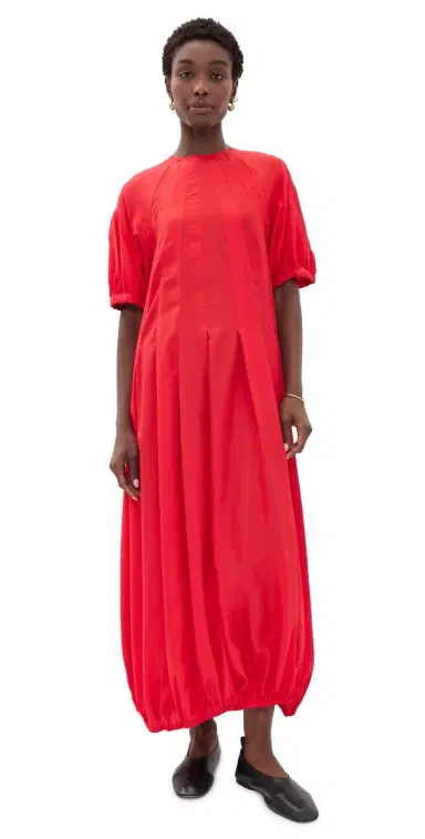 Lee Mathews Lily Silk Midi Dress Red 2 | Thumbnail 1