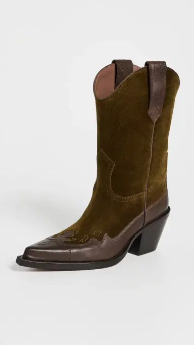 Paris Texas Dakota Mid-Calf Embroidered Boots Tundra/Ebano 37 | Thumbnail 2