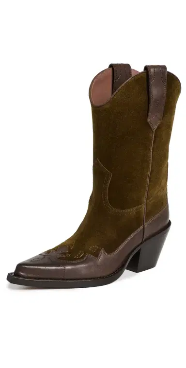 Paris Texas Dakota Mid-Calf Embroidered Boots Tundra/Ebano 37 | Thumbnail 1