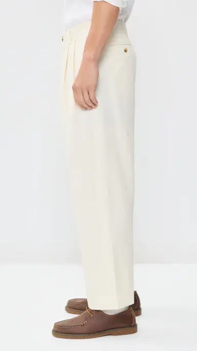 PS Paul Smith Double Pleat Trousers Natural | Thumbnail 4 PS Paul Smith Double Pleat Trousers Natural | Thumbnail 4