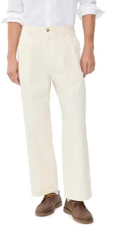 PS Paul Smith Double Pleat Trousers Natural | Thumbnail 1 PS Paul Smith Double Pleat Trousers Natural | Thumbnail 1