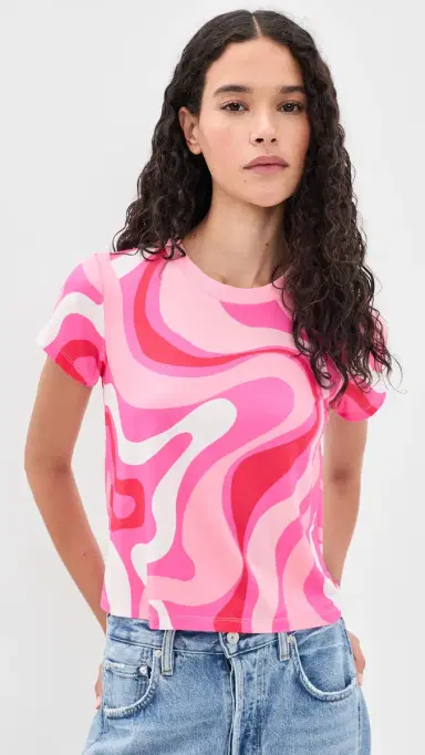 Generation Love Kai Geo Jersey Top Wavy Geo Pink | Thumbnail 2 Generation Love Kai Geo Jersey Top Wavy Geo Pink | Thumbnail 2
