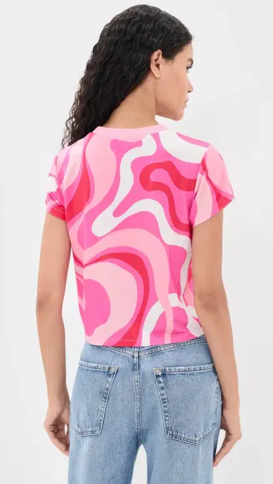 Generation Love Kai Geo Jersey Top Wavy Geo Pink | Thumbnail 3 Generation Love Kai Geo Jersey Top Wavy Geo Pink | Thumbnail 3