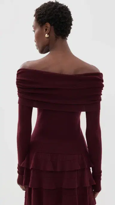 susana monaco Light Merino Off Shoulder Sweater Beaujolais | Thumbnail 3