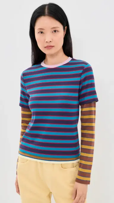 STAUD Dillon Tee Potter tripe Multi | Thumbnail 2