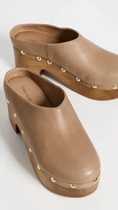 Free People Calli Clogs Tan Leather 8 | Thumbnail 5